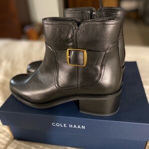 Cole Haan Black Ankle Booties with Low Heel